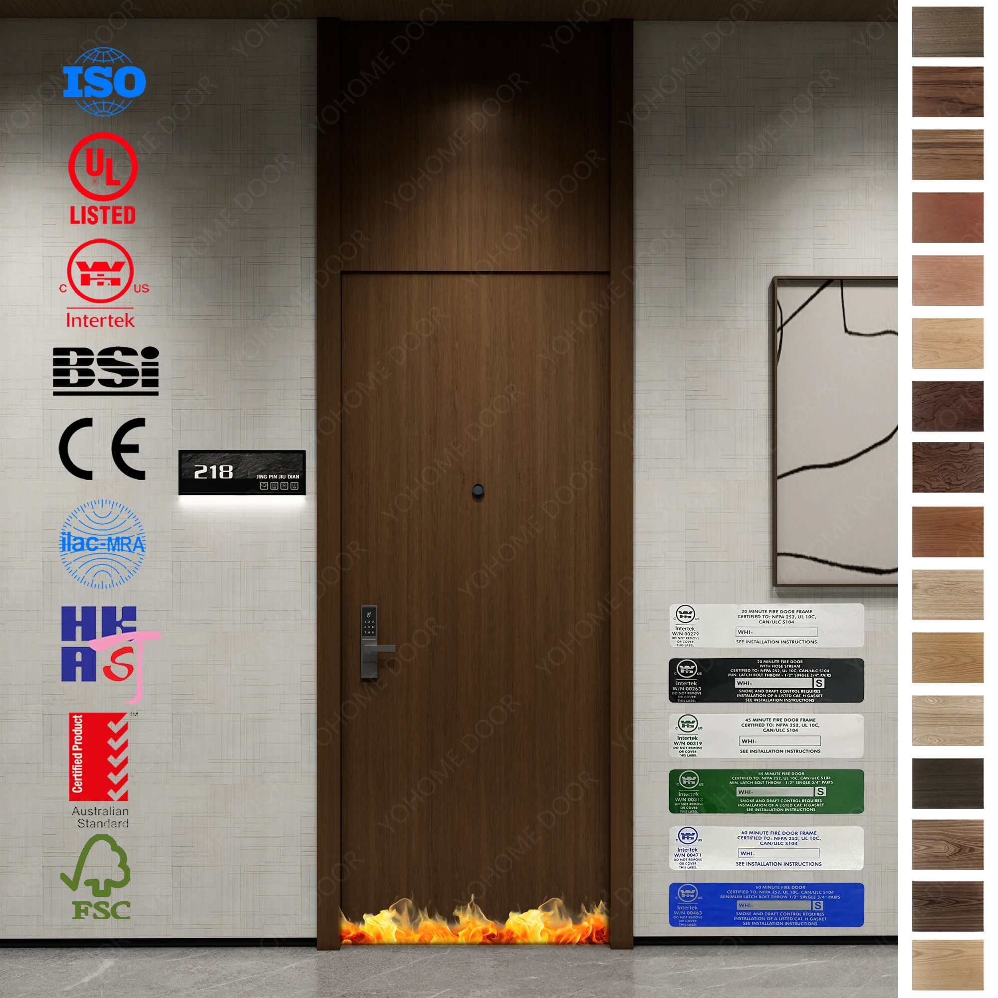 High-quality Fire Rated Door for hotels, combining modern style.