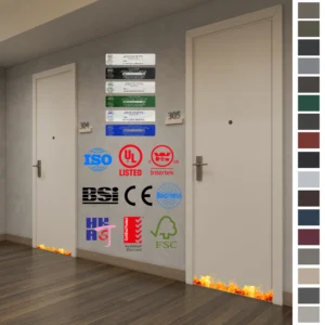 White primer painted, solid wooden, and modern interior doors ideal for apartment rooms.