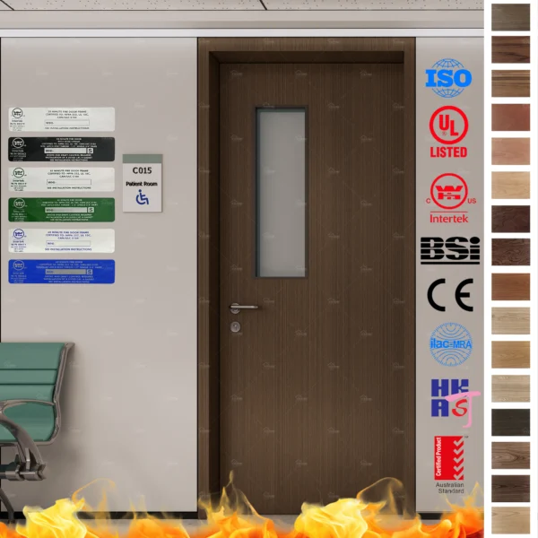Fire Rated Door specialists: China’s top factory provides UK EN listed 30/60/90-minute wood doors, ideal for hospital patient rooms.