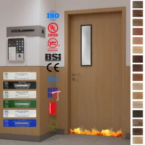 Europe-certified MDF wood doors for classrooms in England, France, Germany, and beyond.