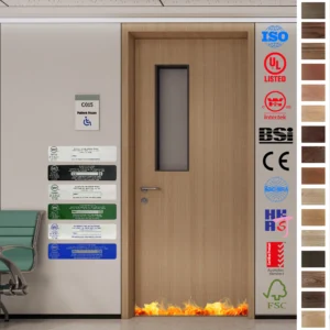Premium patient room doors for hospitals. Durable custom wood designs that combine safety, style, and reliable fire resistance.