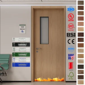 Top-quality soundproof wood doors with fireproof certification. Perfect for hospital interiors and healthcare facilities.