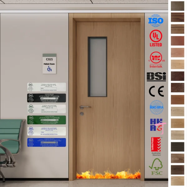 Top-quality soundproof wood doors with fireproof certification. Perfect for hospital interiors and healthcare facilities.
