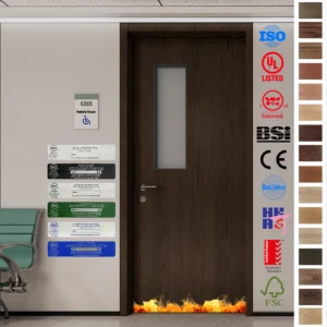 High-quality Fire Rated Door for hospitals. Hygienic, wooden, and ideal for medical clean patient rooms.