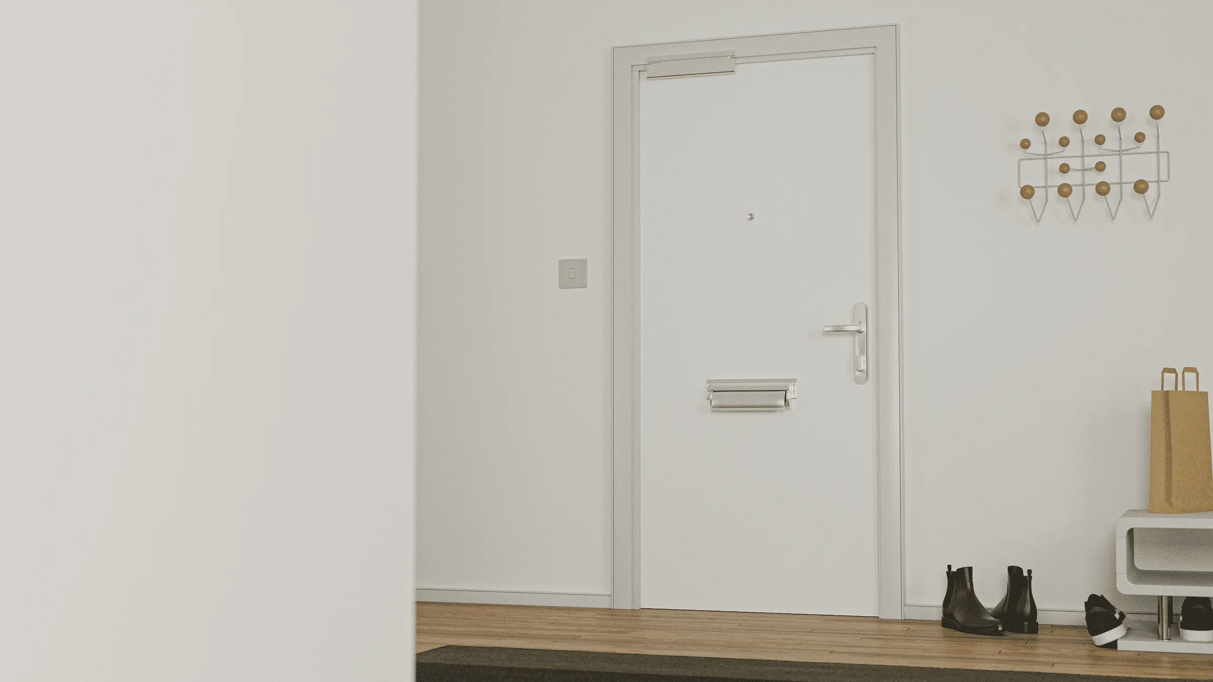 A flat door with a smooth surface and subtle texture for a refined home interior.