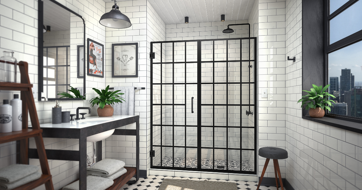 Interior Doors with glass insert for a bright and airy atmosphere.