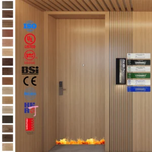 Affordable, certified hotel interior doors with fire-rated protection.