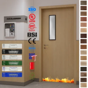 Fire Rated Door EW30-EW90 certified WPC wood doors for schools and classrooms.