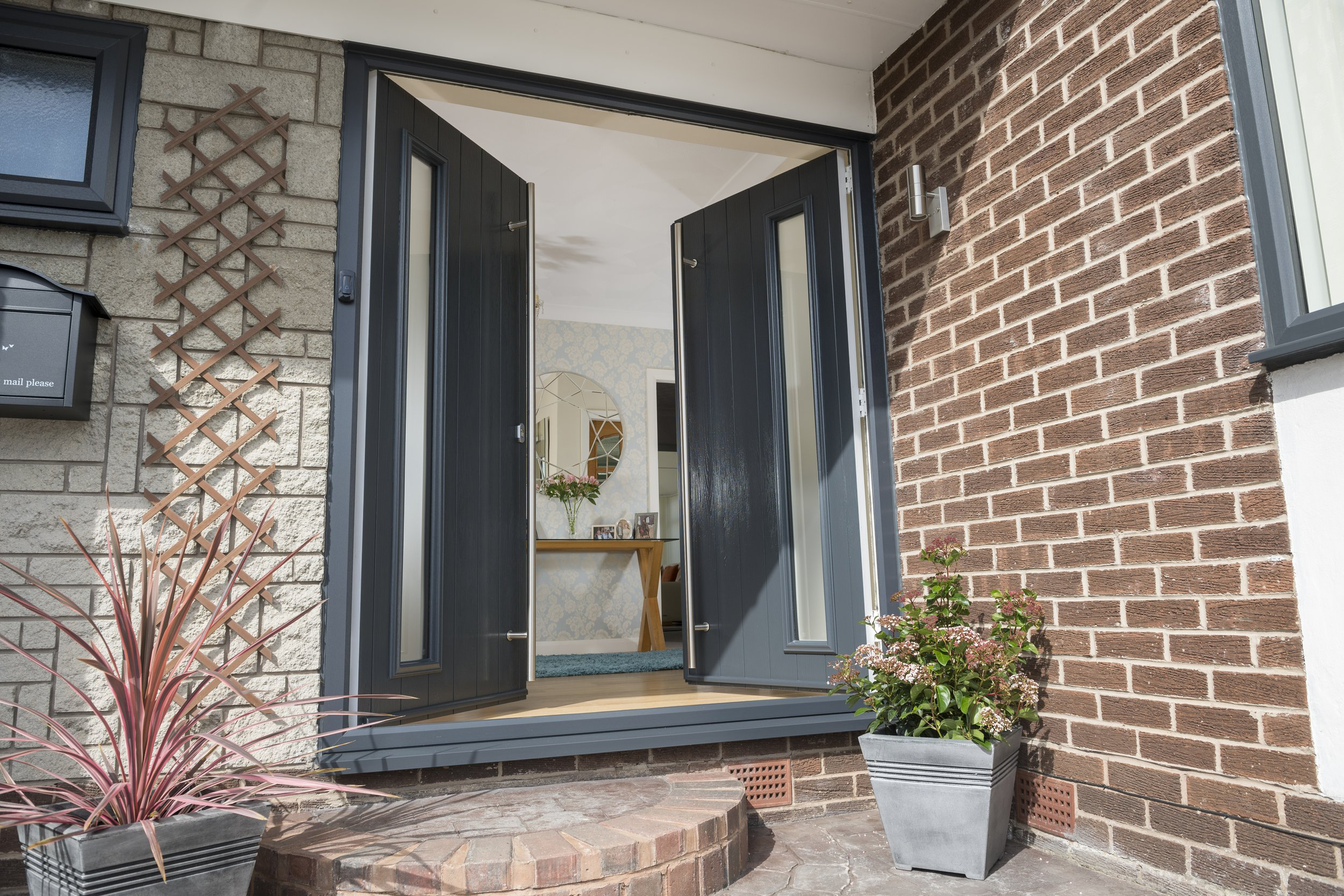 High-quality wooden double doors showcasing superior craftsmanship and durability.