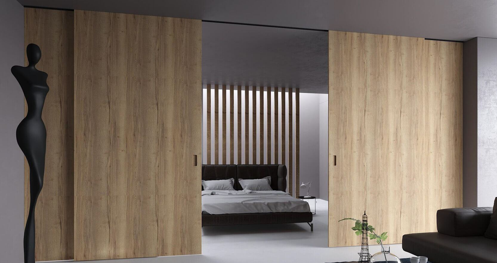 High-quality sliding door featuring durable materials for long-lasting performance and easy operation.