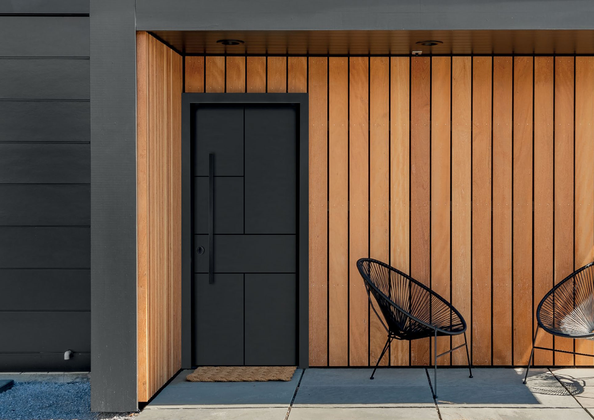 Modern security door with sleek design, offering both style and safety for residential and commercial spaces.