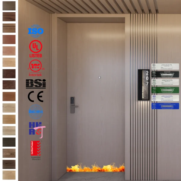 Fire Rated Door for vacation villages and hotel rooms.