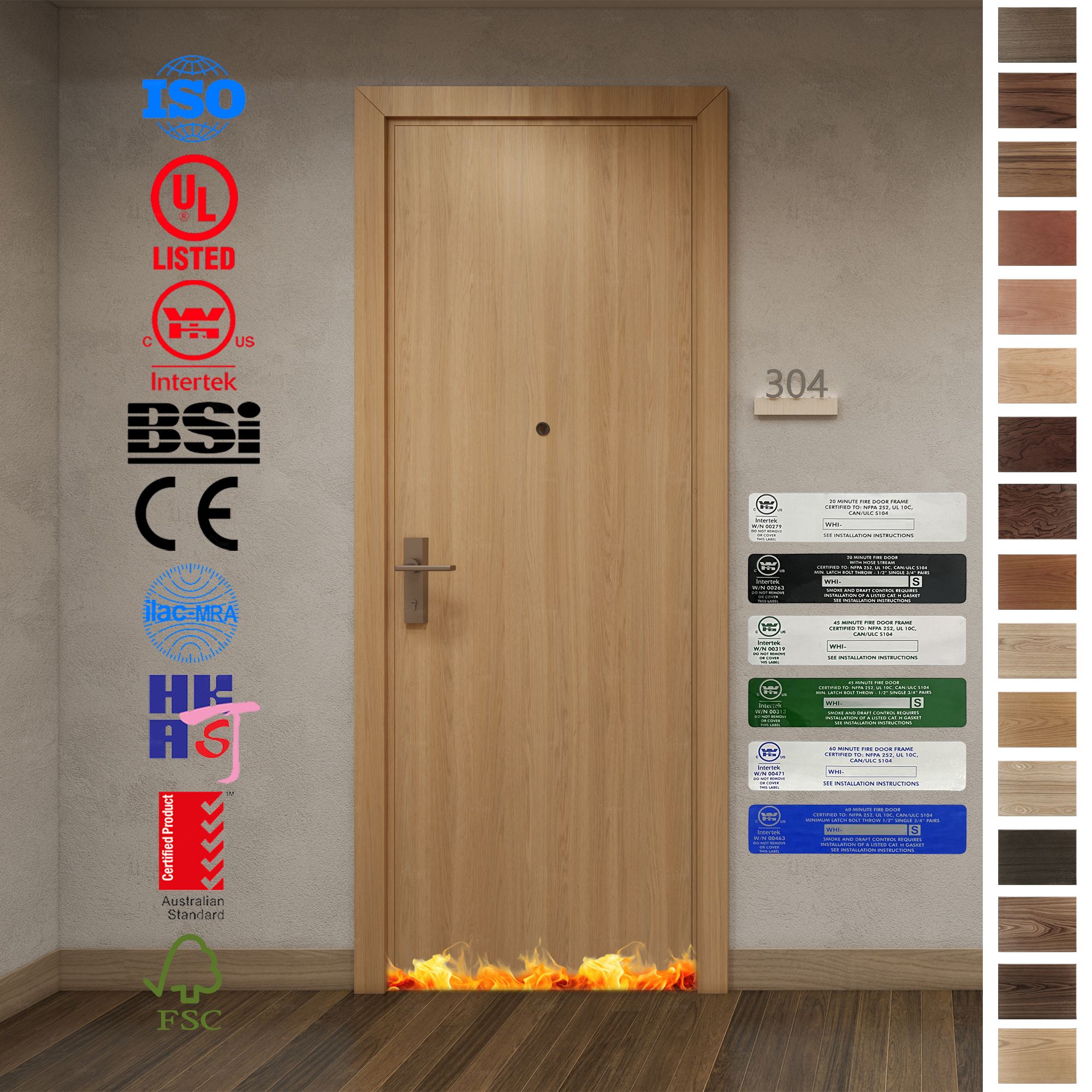 Upgrade your apartment with our China Factory Direct wood fireproof doors.