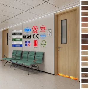 Reliable, custom fireproof wood doors for hospitals in Europe.