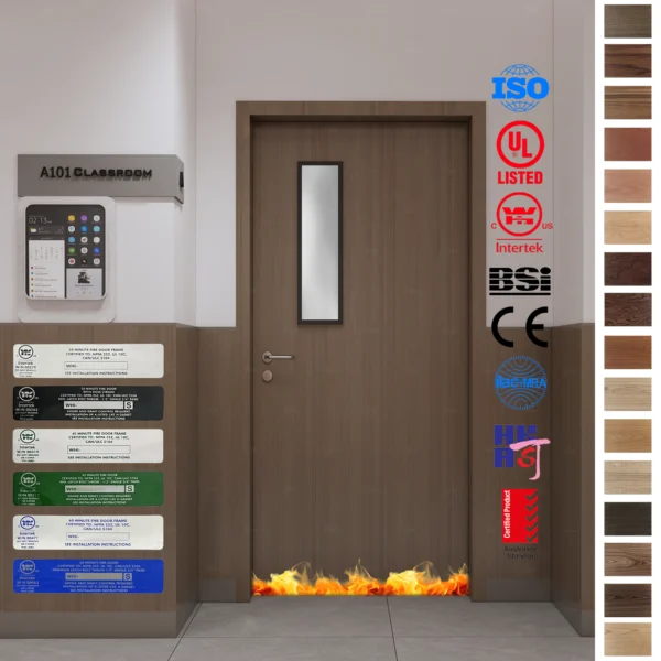 Fire Rated Door with custom design for school entrances.