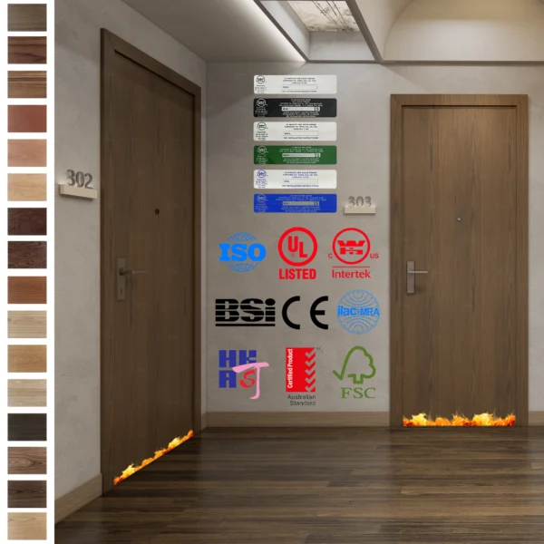 Discover European best-selling modern wooden fire doors with 30/60/90-minute protection.