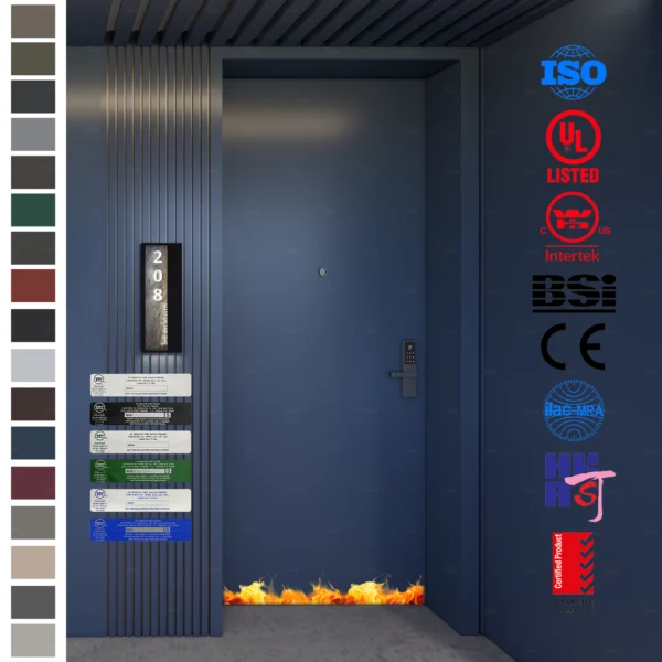 Fire Rated Door for Europe hotels, BS EN certified and CE approved.