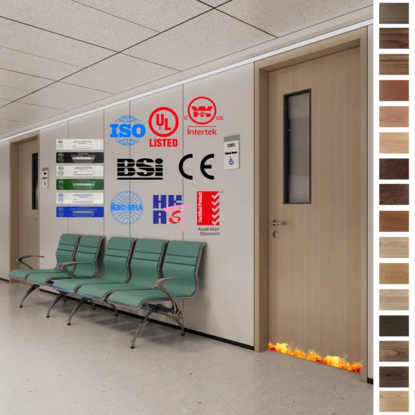 High-quality UL WH certified wood doors for healthcare facilities.