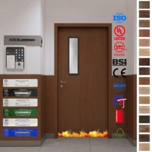 High-quality MDF School Classroom Fire Rated Door, approved in the USA, Canada, and Mexico.