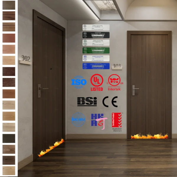 Ensure safety with Yohome Walnut Wood Door.