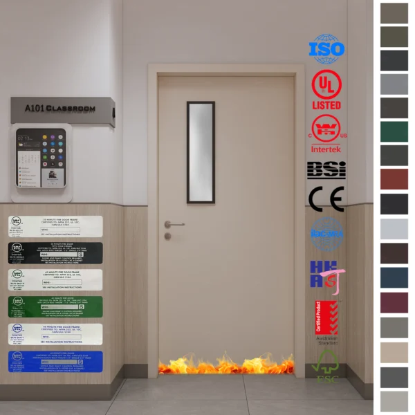 Fire Rated Doors for classrooms, offering 20, 30, and 45 minutes of protection.