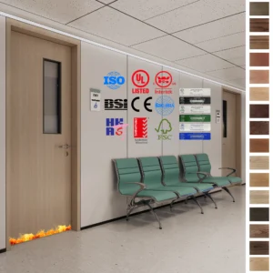 Custom fire rated doors for hospital patient rooms.