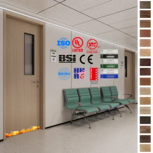 Custom fire rated doors for hospital patient rooms.