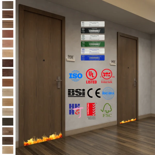 European standard Fire Rated Doors for England, Spain, France, and Germany.