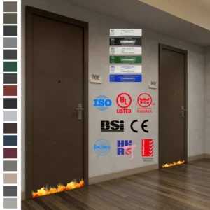 Fire Rated Door offering safety and style with a simple wood design.