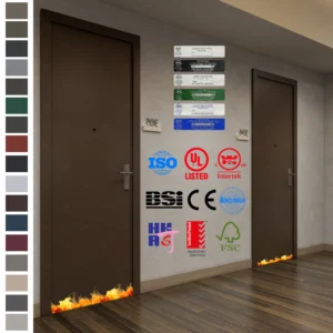 Fire Rated Door offering safety and style with a simple wood design.