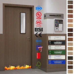Fire Rated Door – Upgrade school safety with a high-quality walnut wood fire panel door.