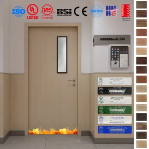 Custom wooden fireproof doors from China factory.