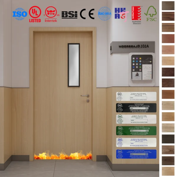 High-quality HPL classroom doors, UL listed for safety.