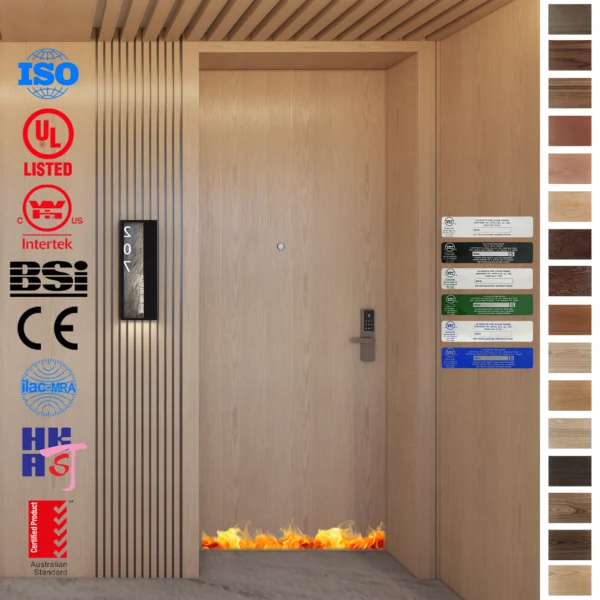 High quality fireproof hotel guest doors for engineering and building.