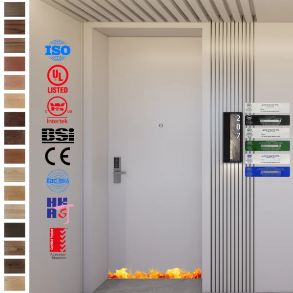 Fire Rated Door with UL approval. MDF wooden interior door, fireproof up to 60 mins.