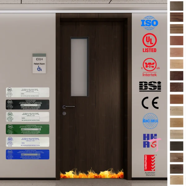 Fire Rated Door for hospital use. Durable, certified wood doors with fire protection.