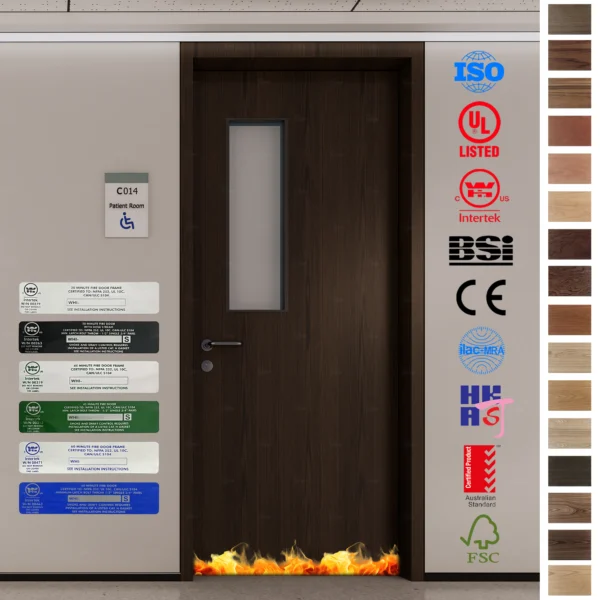 Fire Rated Door for hospital use. Durable, certified wood doors with fire protection.