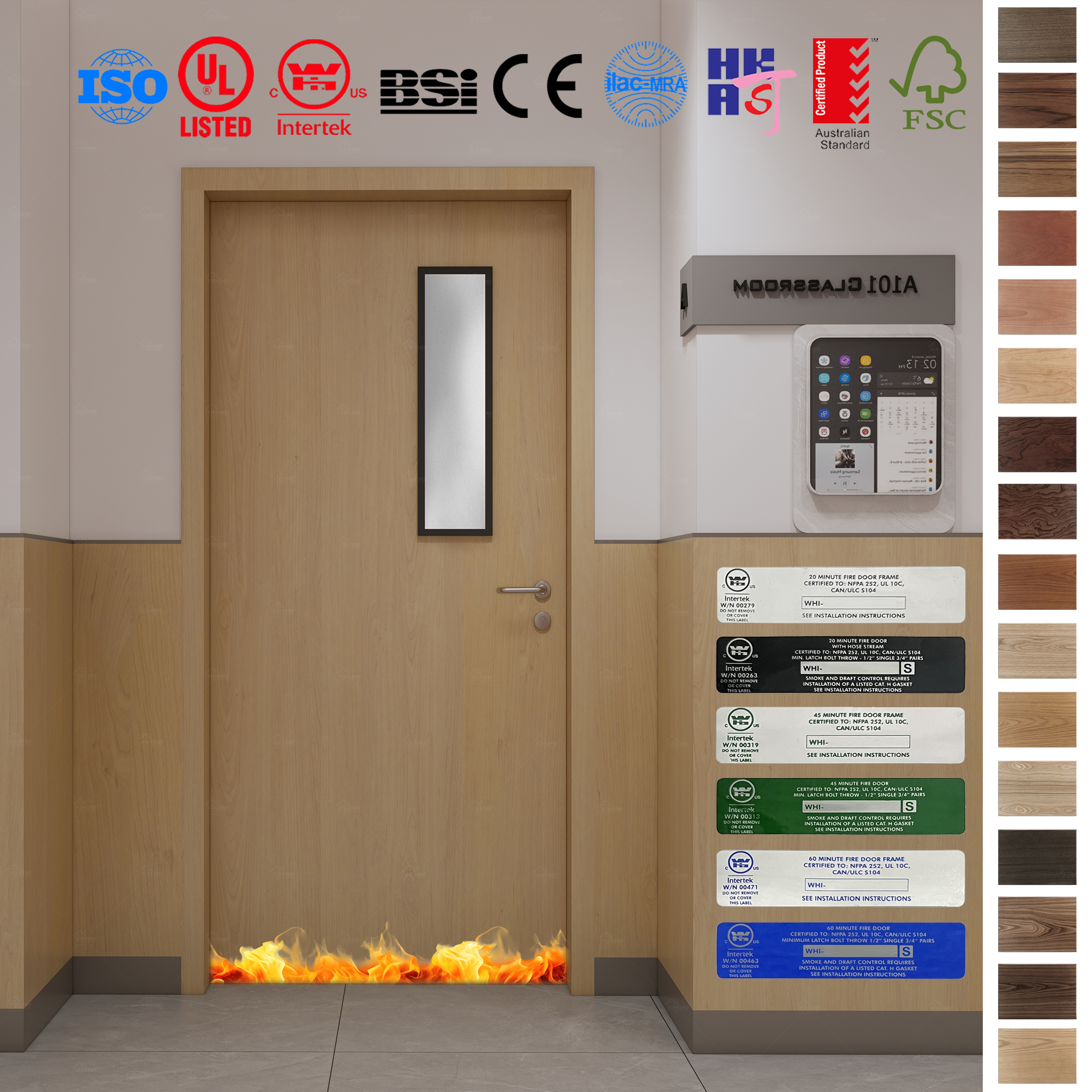 Fire Rated Door - Custom BS Listed oak fire doors to England Standard.