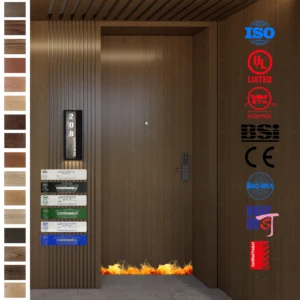 Upgrade hotel guest rooms with modern, fire-rated, soundproof wood doors.