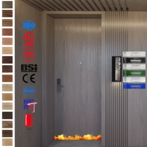 Premium USA Certified Oak HPL hotel panel doors for Gulf States.