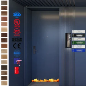 Fire Rated Door with UL WH certification for hotel guest rooms.