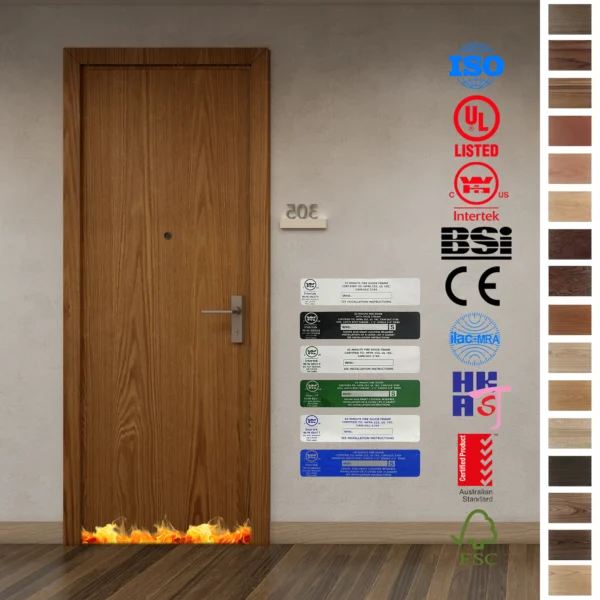 China-made Fire Rated Door, AS certified and 60-minute fireproof.