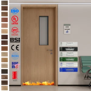 Fire Rated Door FD30 FD60 with BS certification, antimicrobial timber.