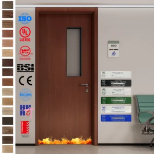 Fire Rated Door with soundproofing and vision panel for hospitals.