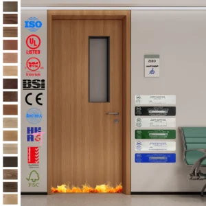 Yohome dark veneer Fire Rated Door for health centers.