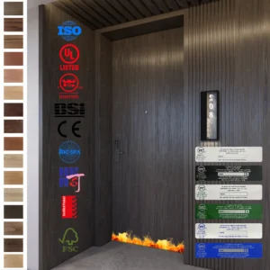 AS certified interior hotel room doors with MDF laminate.