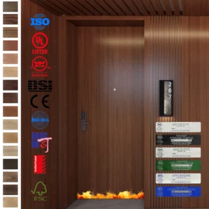 Fire Rated Door for hotels, made from high-quality oak wood.