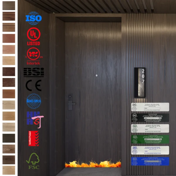 Shop high-quality WPC Prehung doors with fire resistance, perfect for hotel rooms.