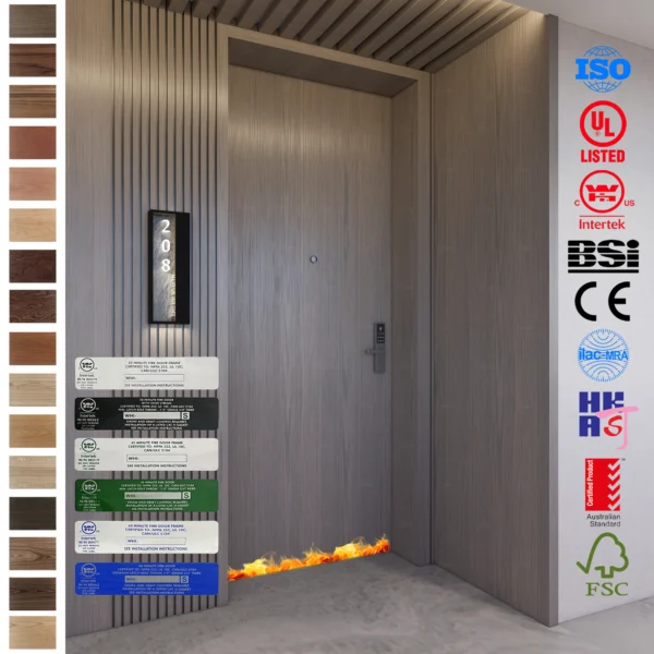 Fire Rated Door 45-minute certified by UL and WH.