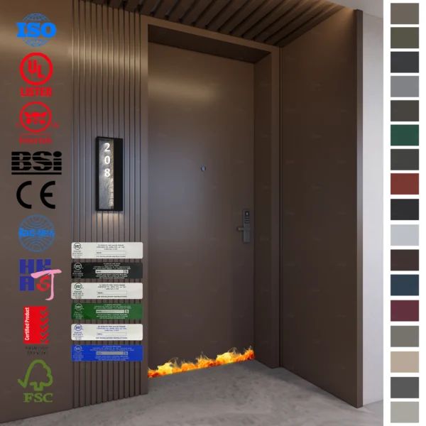 Affordable soundproof and fire prevention doors for hotels.